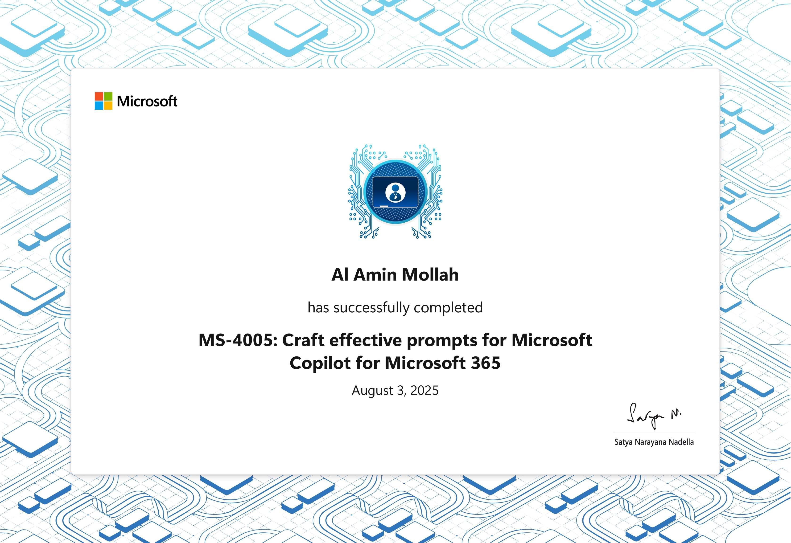 MS-4005: Craft effective prompts for Microsoft Copilot for Microsoft 365